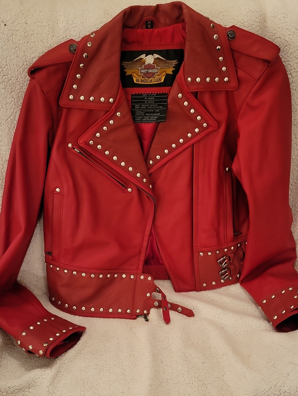 Harley-Davidson Studded Moto Jacket in Red